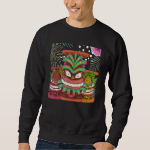 Sudadera Máscara Tiki Hawaiana Tótem Tropical Estatua Polin