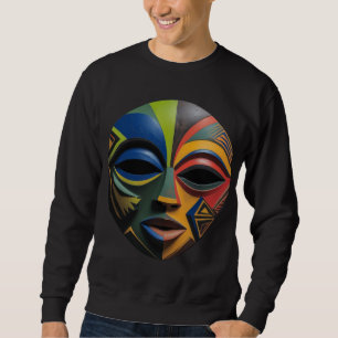 Sudadera Máscara tribal africana cubismo abstracto