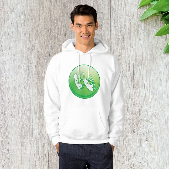 Sudadera Máscaras de Comedia y Tragedia Dramática Verdes (Subido por el creador)