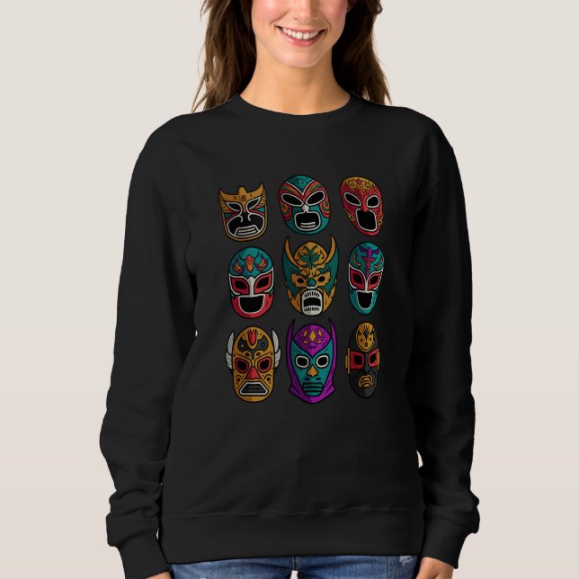 Sudadera Máscaras Retro Lucha Libre Lucha Libre de Estilo L (Anverso)
