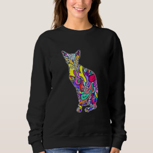 Sudadera Mascota de arte Sphynx de gato colorido Hairless K