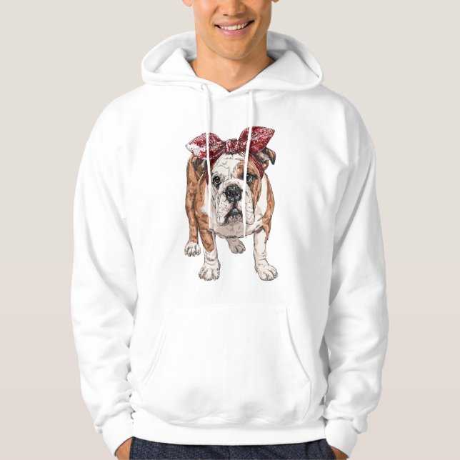 Sudadera Mascota de bulldoges - Logo valiente y valiente pa (Anverso)