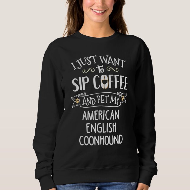 Sudadera Mascota de café Sip de American English Coonhound  (Anverso)