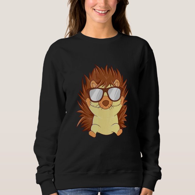 Sudadera Mascota de gafas de sol de Cute Hedgehog (Anverso)