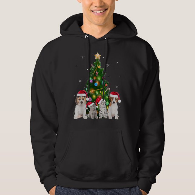 Sudadera Mascota De Gato Y Perro De Árbol De Navidad Gato A (Anverso)