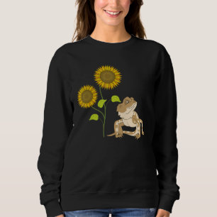 Sudadera Mascota de girasol Propietario Lizard Reptile Flor