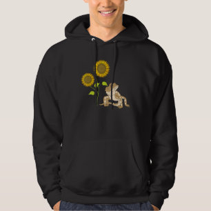 Sudadera Mascota de girasol Propietario Lizard Reptile Flor