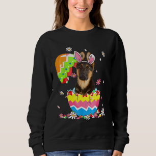 Sudadera Mascota de pastor alemán lindo cazando huevo conej