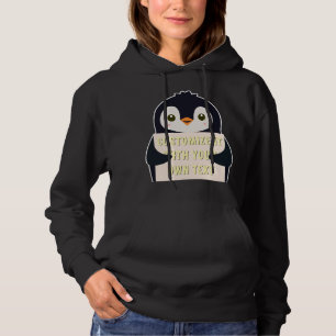 Sudadera Mascota de pingüino sosteniendo un cartel para tex
