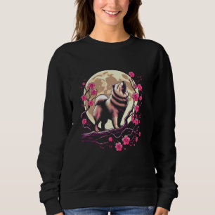 Sudadera Mascota de raza de perro de cerezo con flores de c