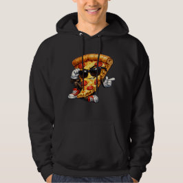 Sudadera Mascota de Rebanada de Pizza Fría con Arte de Gafa
