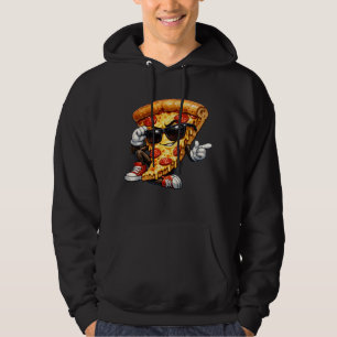 Sudadera Mascota de Rebanada de Pizza Fría con Arte de Gafa