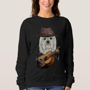 Sudadera Mascota maltés de guitarra amante del perro maltés