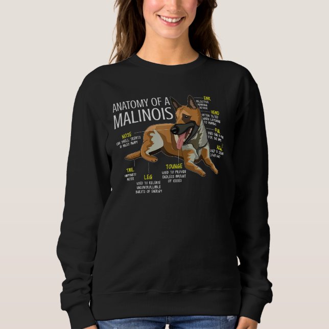 Sudadera Mascota Perro Dueño de Perro Pastor Anatomía Belga (Anverso)