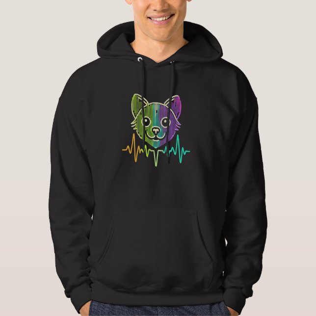 Sudadera Mascota Propietario Kitten Lover Electrocardiogram (Anverso)