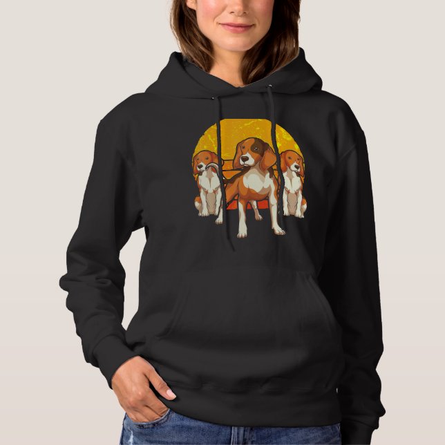 Sudadera Mascota Retro Dog Propietario Animal Sunset Beagle (Anverso)