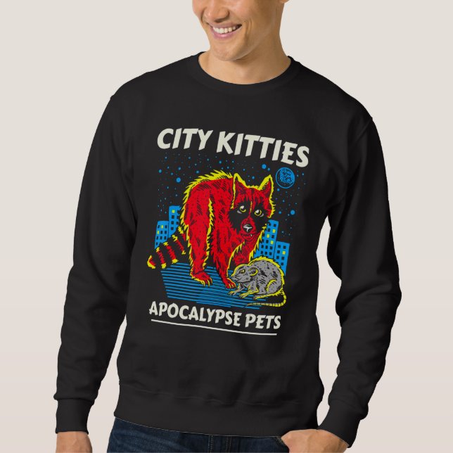 Sudadera Mascotas Apocalipsis Gatitos de Ciudad Mapache Zar (Anverso)