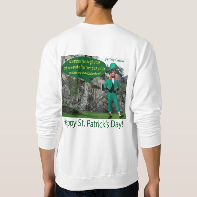 sudadera masculina. Feliz Día de San Patricio. (Reverso)