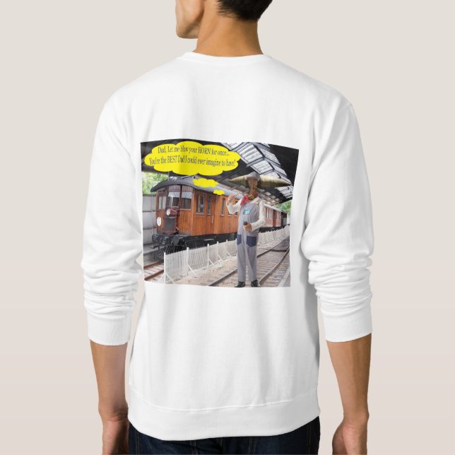 sudadera masculina. Feliz Día del Padre. Vaca/cond (Reverso)