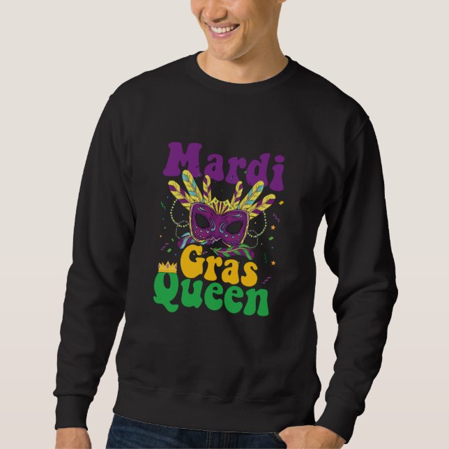 Sudadera Mask and beads Let the Shenanigans Begin Mardi gra (Anverso)