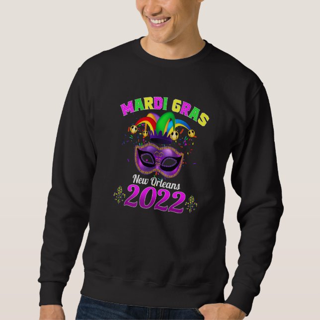 Sudadera Mask Beads and Bling Mardi Gras (Anverso)