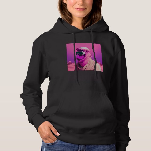 Sudadera Masked Arab in a Vaporwave Desert Retrowave style (Anverso)
