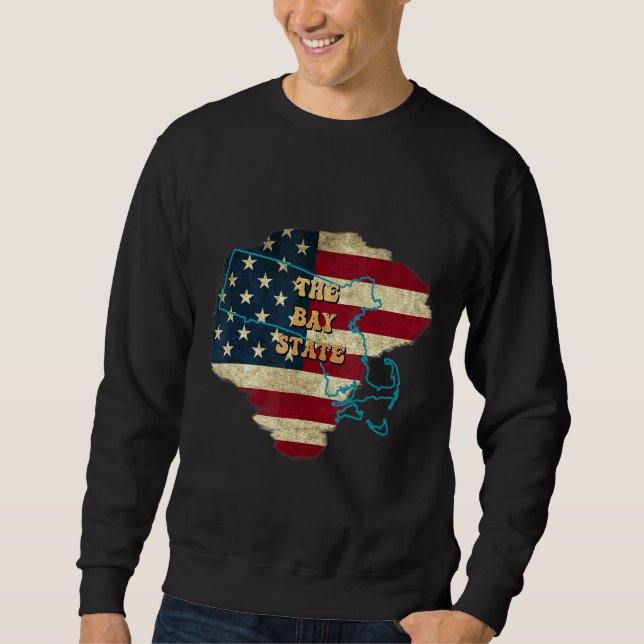 Sudadera Massachusetts Mamá Us Flag Motto (Anverso)