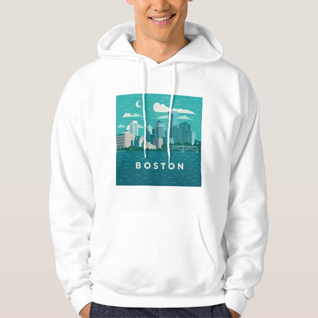 Sudadera Massachusetts Night Cityscape | Boston City (Anverso)