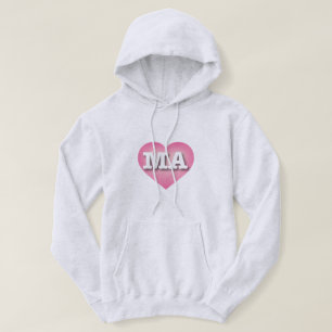 Sudadera Massachusetts Pink Fade Heart - Me encantan las MA