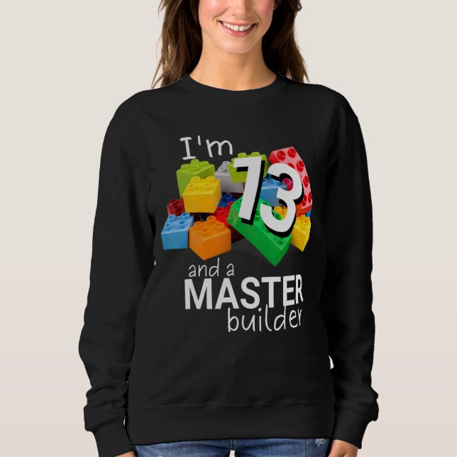 Sudadera Master Builder Cute Block Building 13th Birthday B (Anverso)