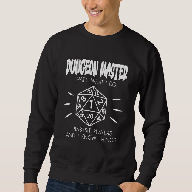 Sudadera Master Dungeon DM Dragons Babysit Y Yo Sé Cosas (Anverso)