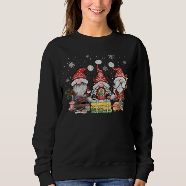 Sudadera Masticar gnomos tres gnomos de tejido Regalo de Na (Anverso)