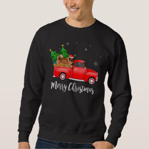 Sudadera Mastín Tibetano Camión Rojo Árbol de Navidad Xmas