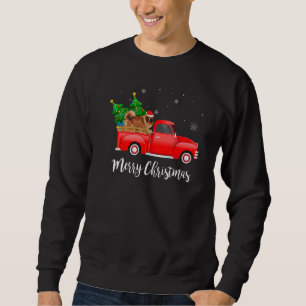 Sudadera Mastín Tibetano Camión Rojo Árbol de Navidad Xmas