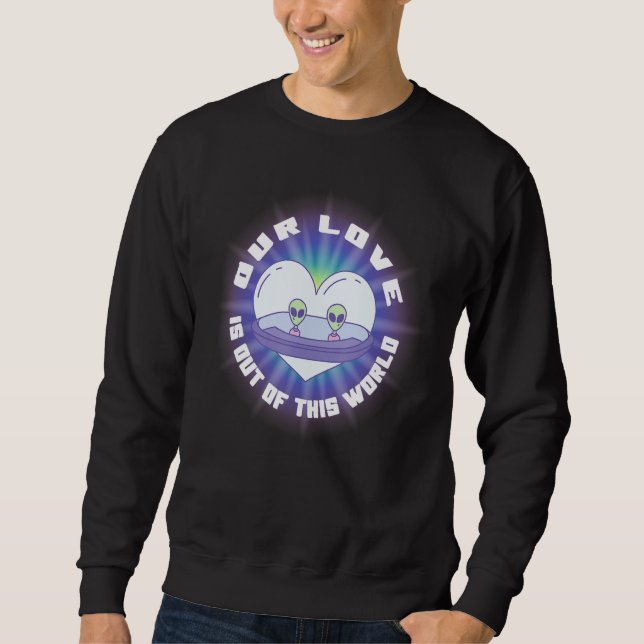Sudadera Matching Couple Valentine's Day - Alien UFO Spaces (Anverso)