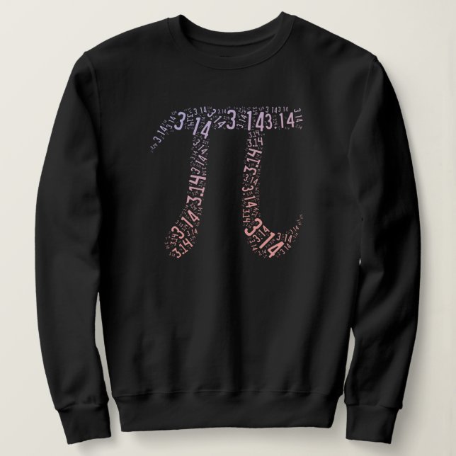 Sudadera Matemáticas de dígitos de símbolos de Pi de degrad (Anverso del diseño)