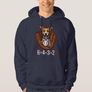 Sudadera matemáticas de perro de béisbol doble jugada