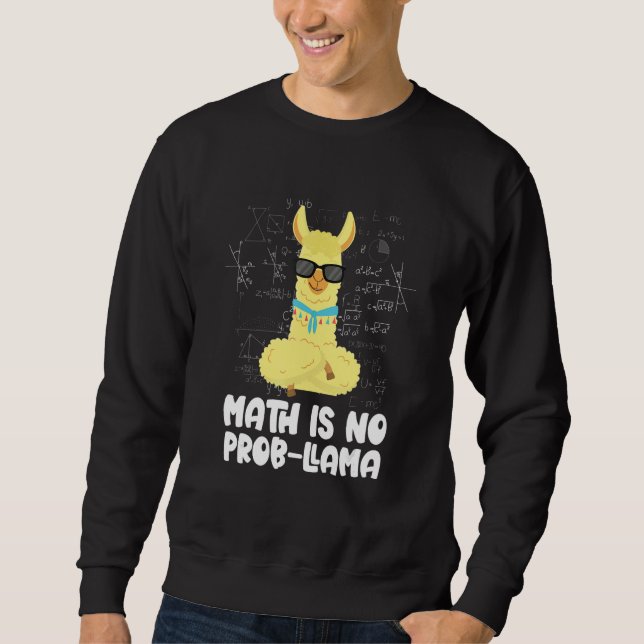 Sudadera Matemático de Llama Animal Alpaca No Prob Matemáti (Anverso)