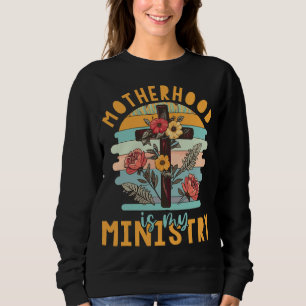 Sudadera Maternidad Groovy Retro Floral Es Mi Ministerio