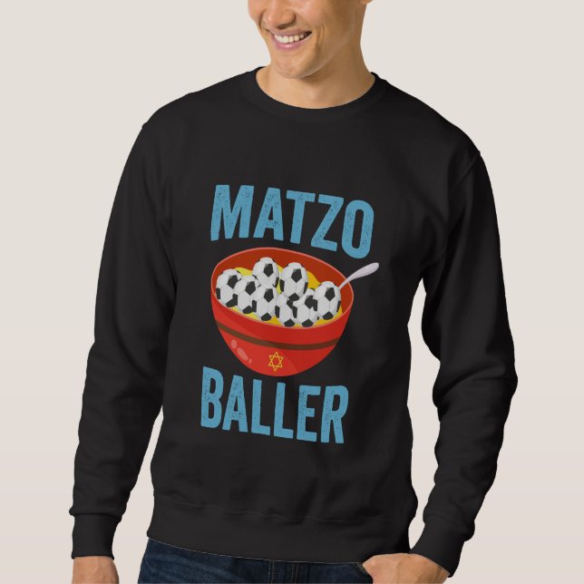 Sudadera Matzo Baller Gracioso Futbol Regalo navideño Hanuk (Anverso)