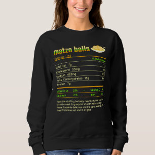 Sudadera Matzo Balls Nutrición Hechos Judío Hanukkah Cristo