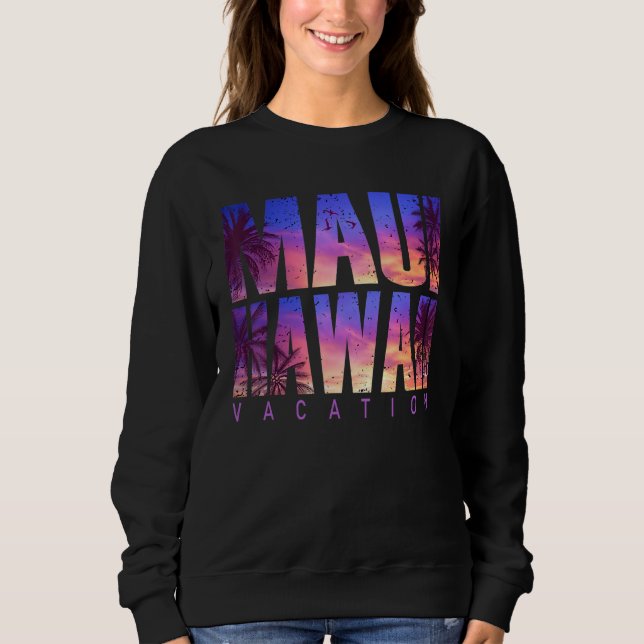Sudadera Maui Hawaii Beach Summer Vacation Matching Family  (Anverso)