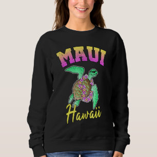 Sudadera Maui Hawaii Funny Sea Turtle Surfing Beach Tee