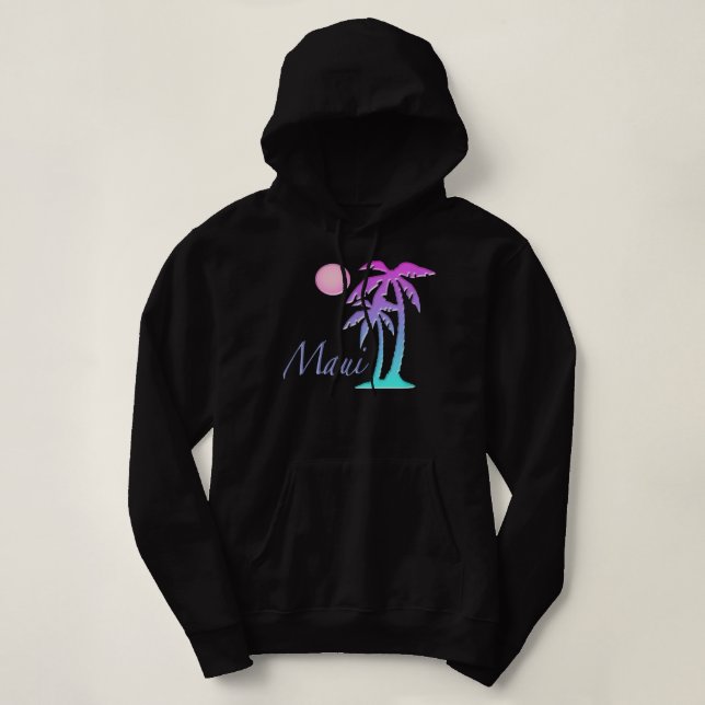 Sudadera Maui Hawaii Souvenir Palm Tree Hawaii Island Sun (Diseño del anverso)