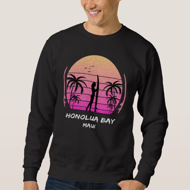 Sudadera Maui Honolua Bay Surfing Palms Waves Ocean Aloha H (Anverso)
