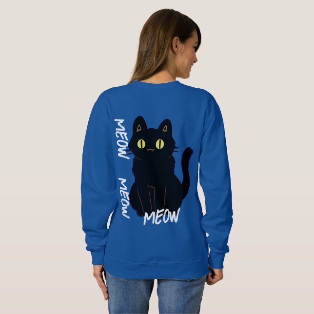 Sudadera maus vintage retro trendy gato negro (Reverso completo)