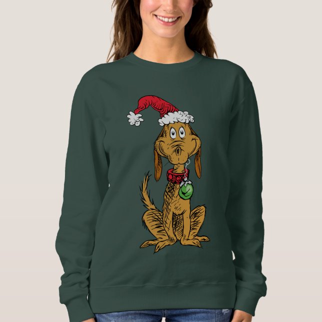 Sudadera Max el perro con sombrero de Santa (Anverso)