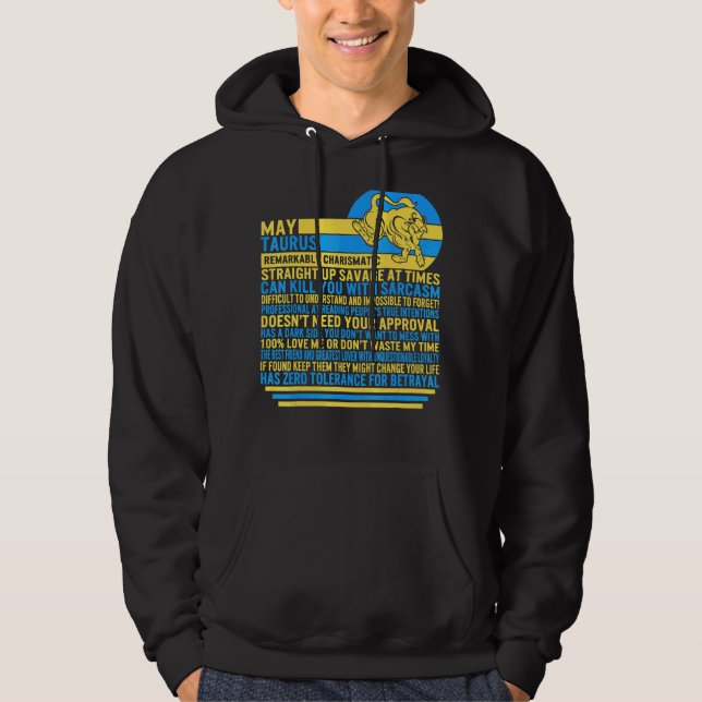 Sudadera May Taurus Hechos Rótulo Zodiaco Astrología de gir (Anverso)