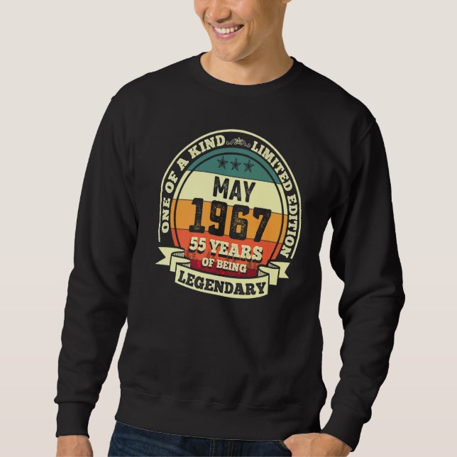 Sudadera Mayo 1967 55º Cumpleaños 55 Años De Ser Legendar (Anverso)