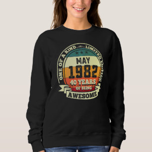 Sudadera Mayo 1982 40 cumpleaños 40 años de ser asombroso